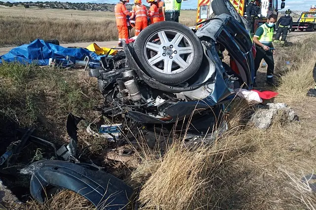 Accidente en Villanueva de los Infantes | Fuente: Bomberos Diputaci&oacute;n de Valladolid