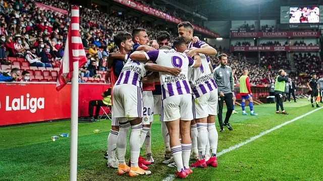 El Pucela celebrando un gol en El Molin&oacute;n el pasado s&aacute;bado | Fuente: Real Valladolid
