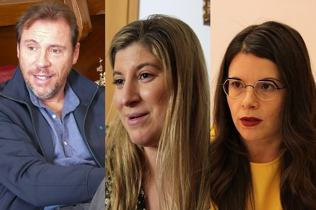 &Oacute;scar Puente, Raquel Alonso y Gema G&oacute;mez durante sus entrevistas en Valladolid Plural