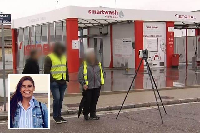 Recreaci&oacute;n c&aacute;mara 3D en el autolavado del Pol&iacute;gono Argales | Fuente: Telecinco