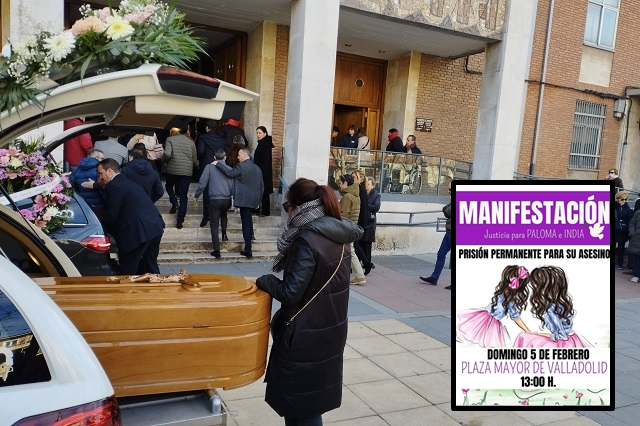 Funeral de Paloma e India en Valladolid y la imagen de la manifestaci&oacute;n | Valladolid Plural