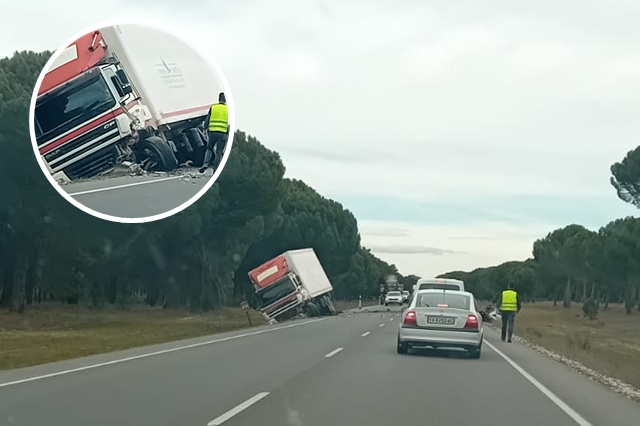Imagen del accidente en Pedrajas | Valladolid Plural