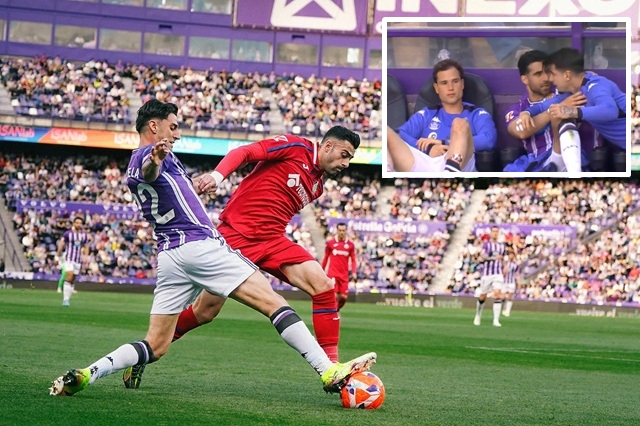 Las c&aacute;maras de DAZN captaron la tensi&oacute;n en el banquillo blanquivioleta