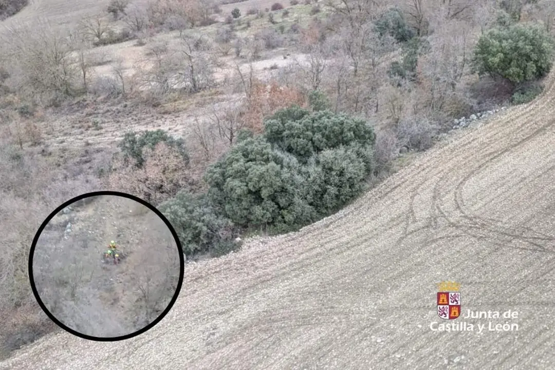 Rescate cazador lesionado helicoptero Emergencias ladera Corrales de Duero