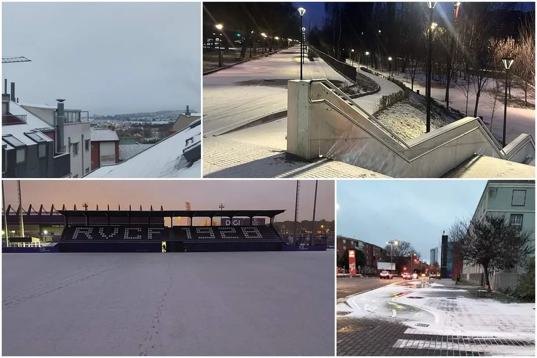 Mosaico imagenes nevada ciudad y provincia de Valladolid despedida Navidades