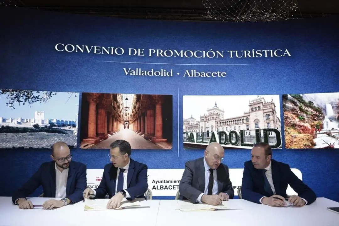 Firma protocolo colaboracion ayuntamientos y diputaciones Valladolid y Albacete FITUR 2026
