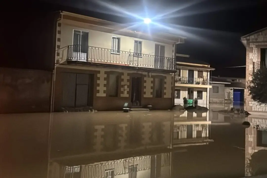 Desbordamiento rio Duraton localidad Rabano provincia de Valladolid