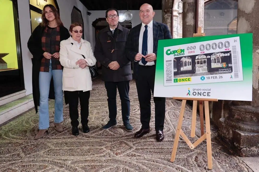 Presentacion cupon de la ONCE imagen Patio de las Tabas Ayuntamiento Valladolid