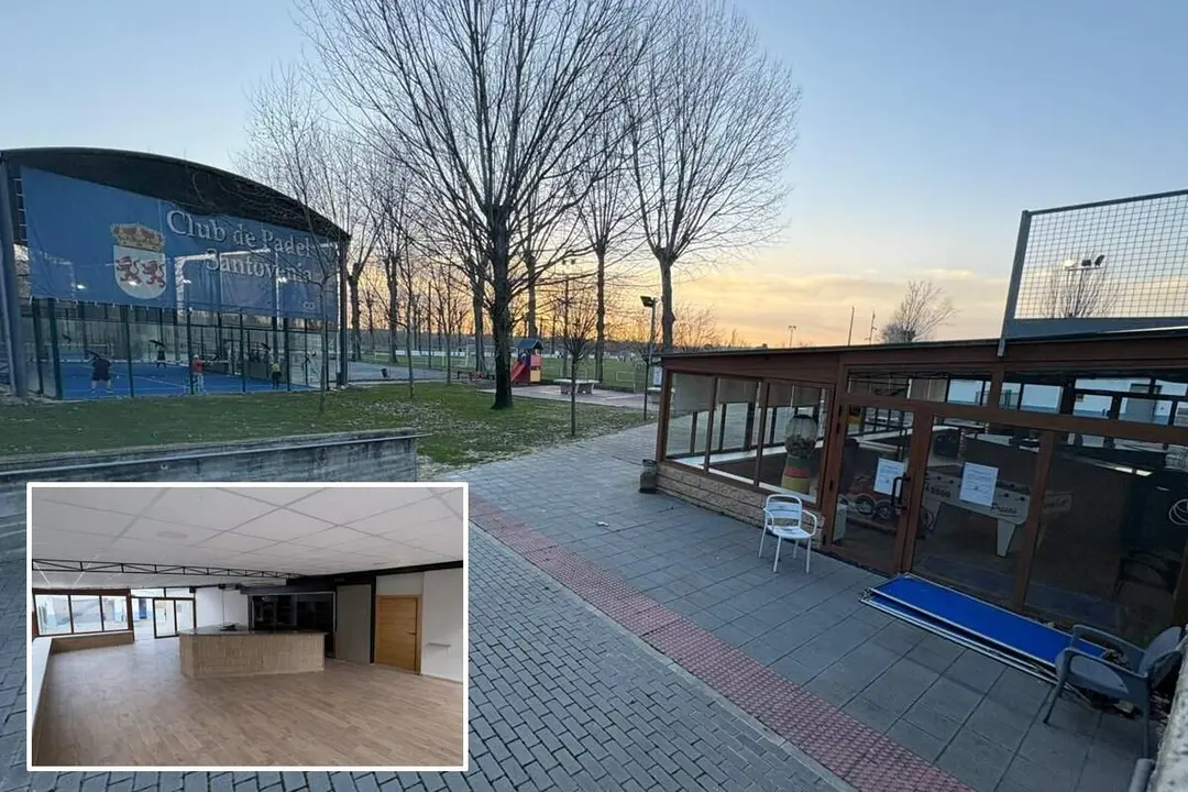 Bar instalaciones deportivas municipales anuncio Santovenia de Pisuerga