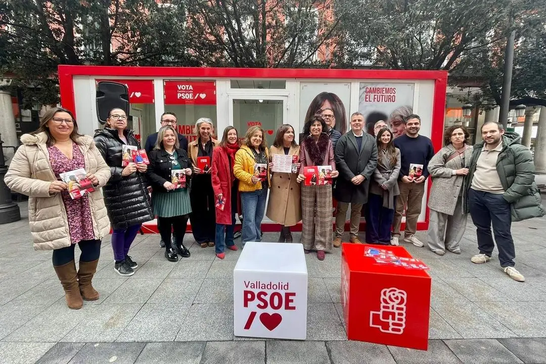 Caseta PSOE Valladolid campana electoral 15 de marzo Castilla y Leon
