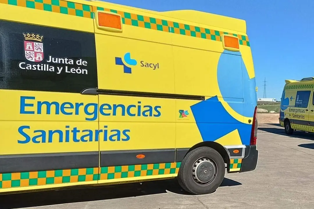 Intervencion ambulancia soporte vital basico de Sacyl 112 accidente provincia Valladolid