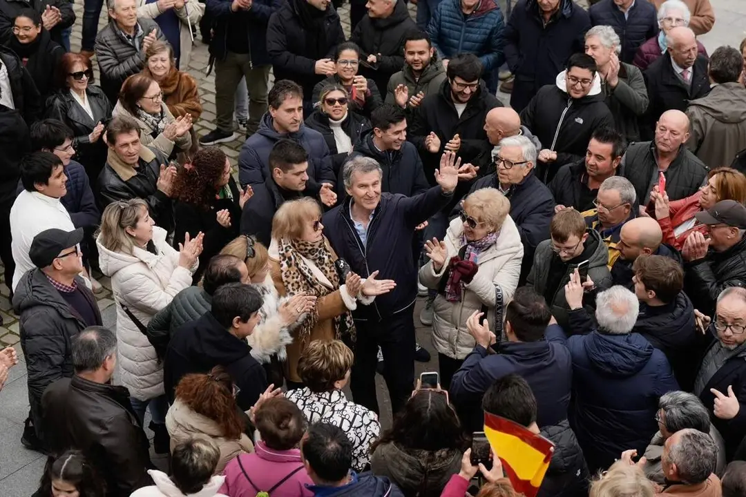 Visita Alberto Nunez Feijoo Villalon de Campos elecciones Castilla y Leon 15 de marzo