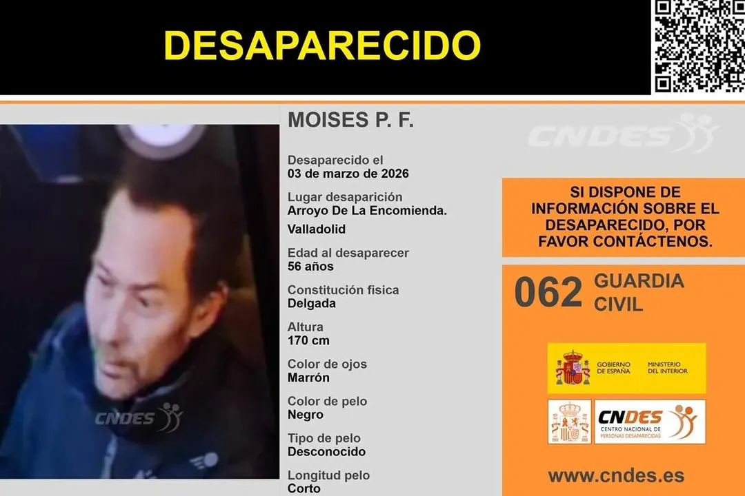 Desaparecido Moises hombre 56 anos Arroyo de la Encomienda alerta