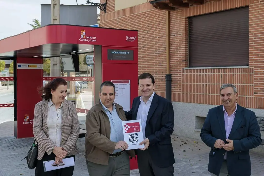 Acto conmemorativo 700.000 usuarios tarjeta Buscyl Alfonso Fernandez Manueco jcyl