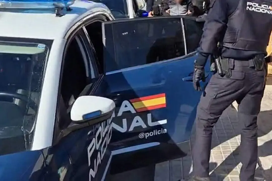 Detencion hombre altercado Valladolid agentes Policia Nacional y coche patrulla
