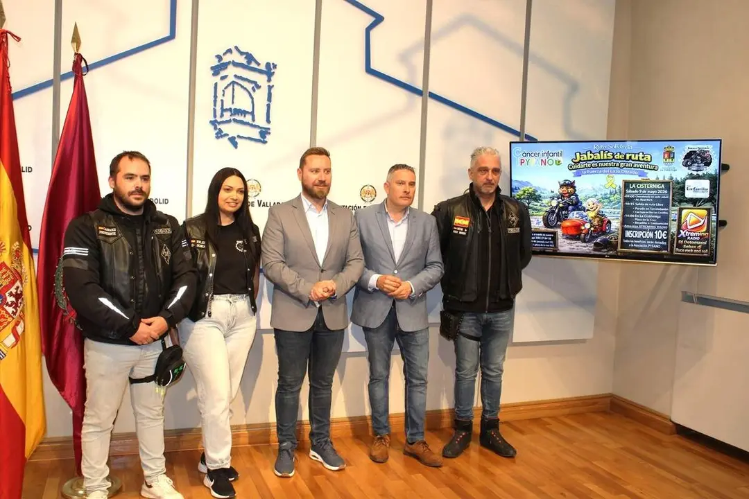 Presentacion ruta motera Jabalis cancer infantil La Cisterniga Diputacion