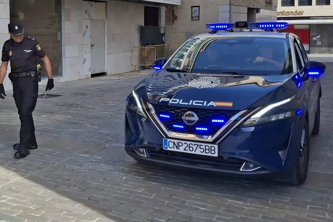 Patrulla Policia Nacional coche y agente vigilancia via publica detenciones Valladolid sucesos