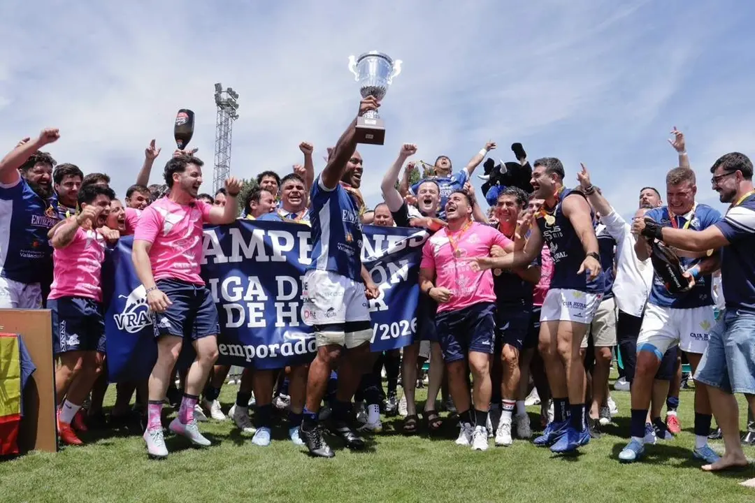 Victoria VRAC vs Burgos campeon Division Honor masculina rugby celebracion titulo Pepe Rojo