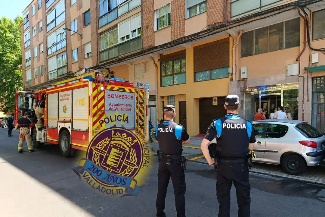 Incendio vivienda Paseo del Cauce intervencion Bomberos y Policia Valladolid rescate perro