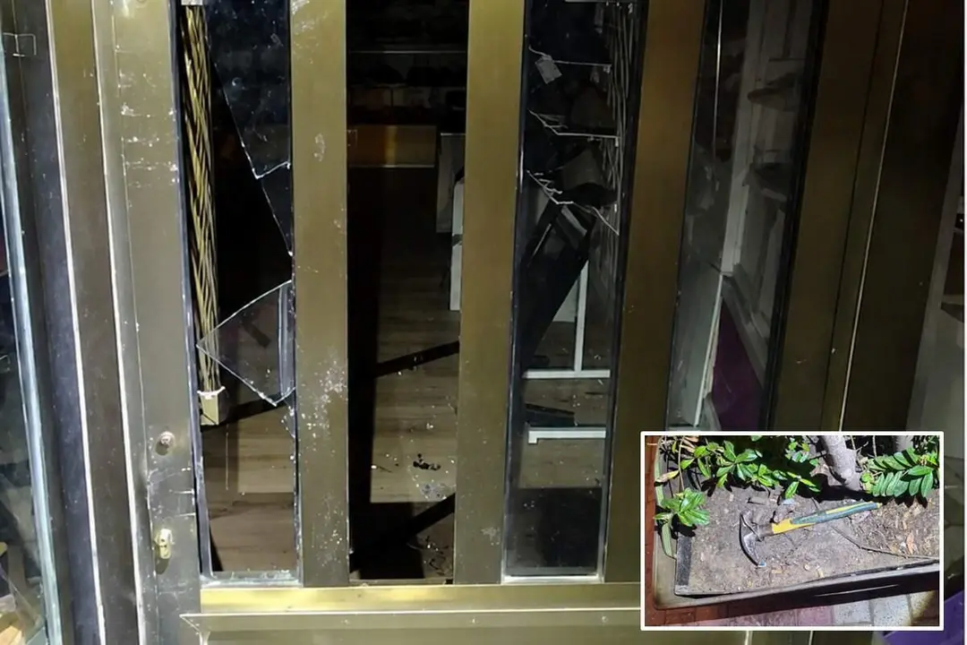 Fractura puerta escaparate comercio centro Valladolid intento robo martillo