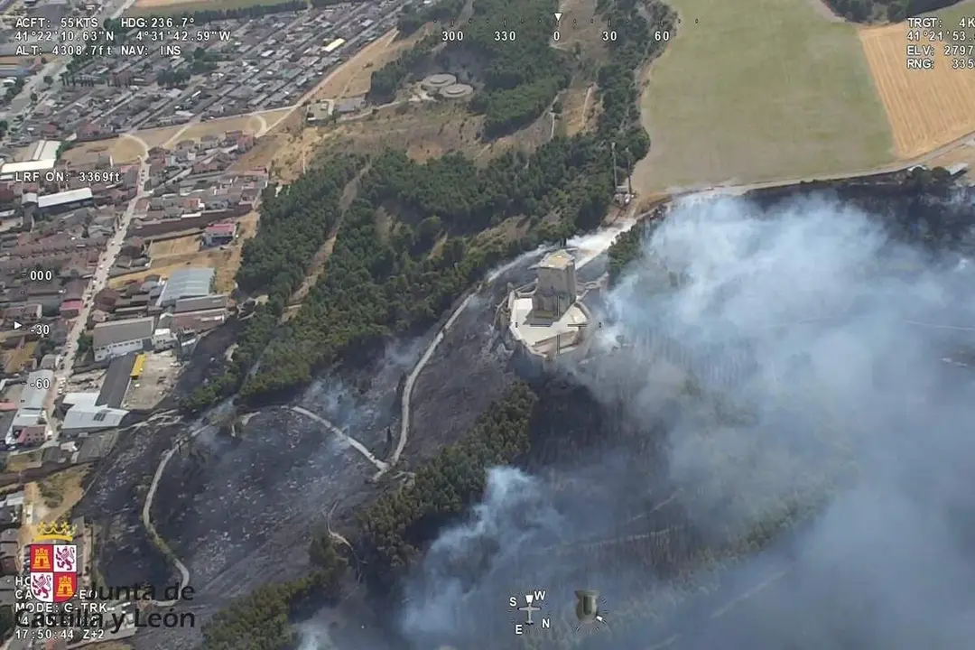 Incendio forestal Iscar nivel 2 gravedad amenaza poblacion castillo