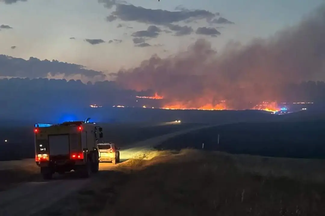 Incendio forestal zona pinar base militar Santovenia de Pisuerga intervencion Bomberos