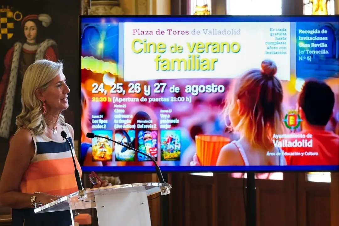 Presentacion segunda edicion ciclo cine verano familiar concejala Irene Carvajal Ayuntamiento Valladolid