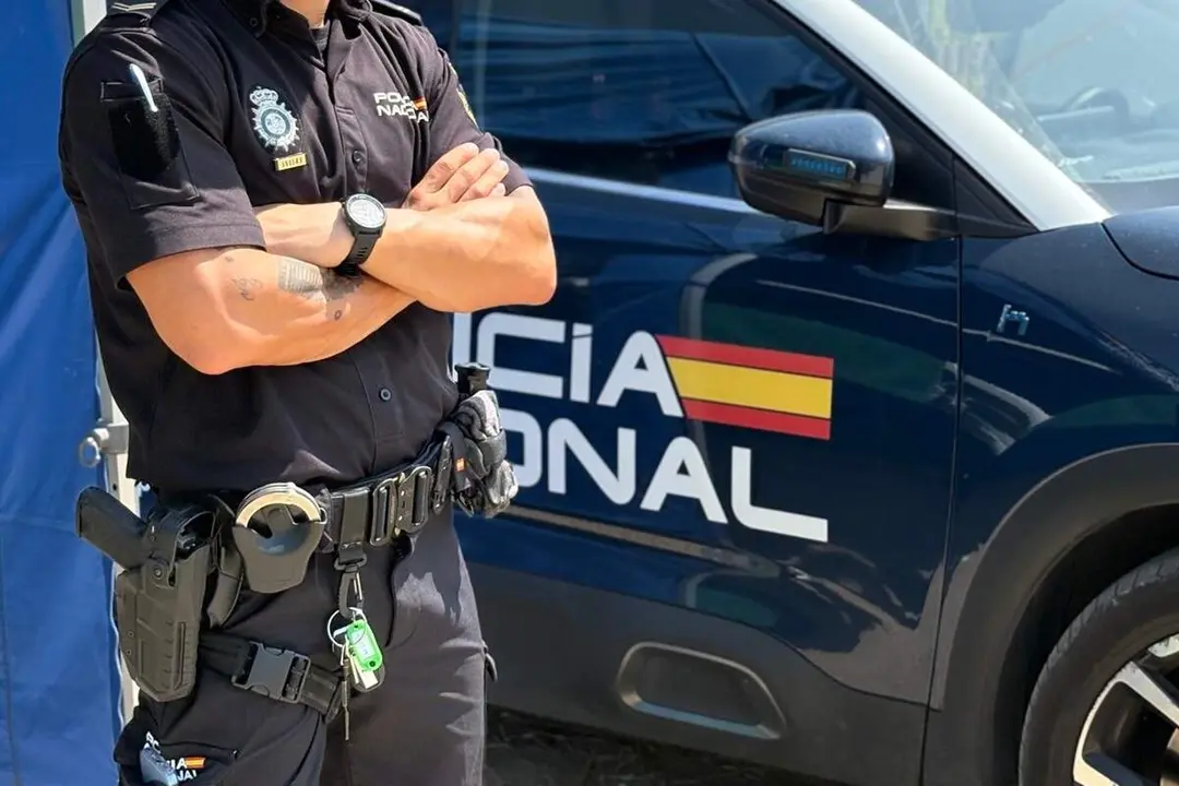Intervencion Policia Nacional de Valladolid agente hombre y coche patrulla sucesos agresiones