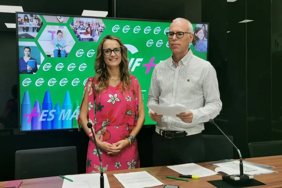 Isabel Madruga y Mariano Gonzalez CSIF Castilla y Leon Educacion inicio curso escolar 2026-2027