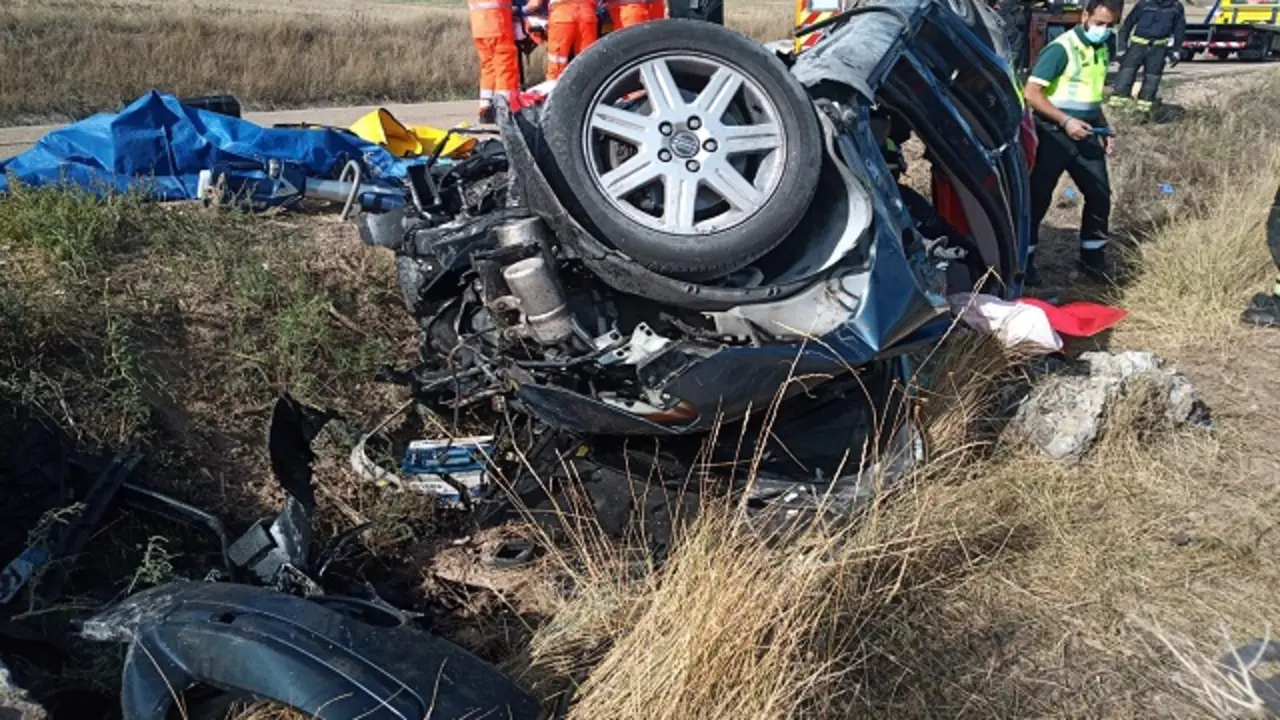 Accidente en Villanueva de los Infantes | Fuente: Bomberos Diputaci&oacute;n de Valladolid