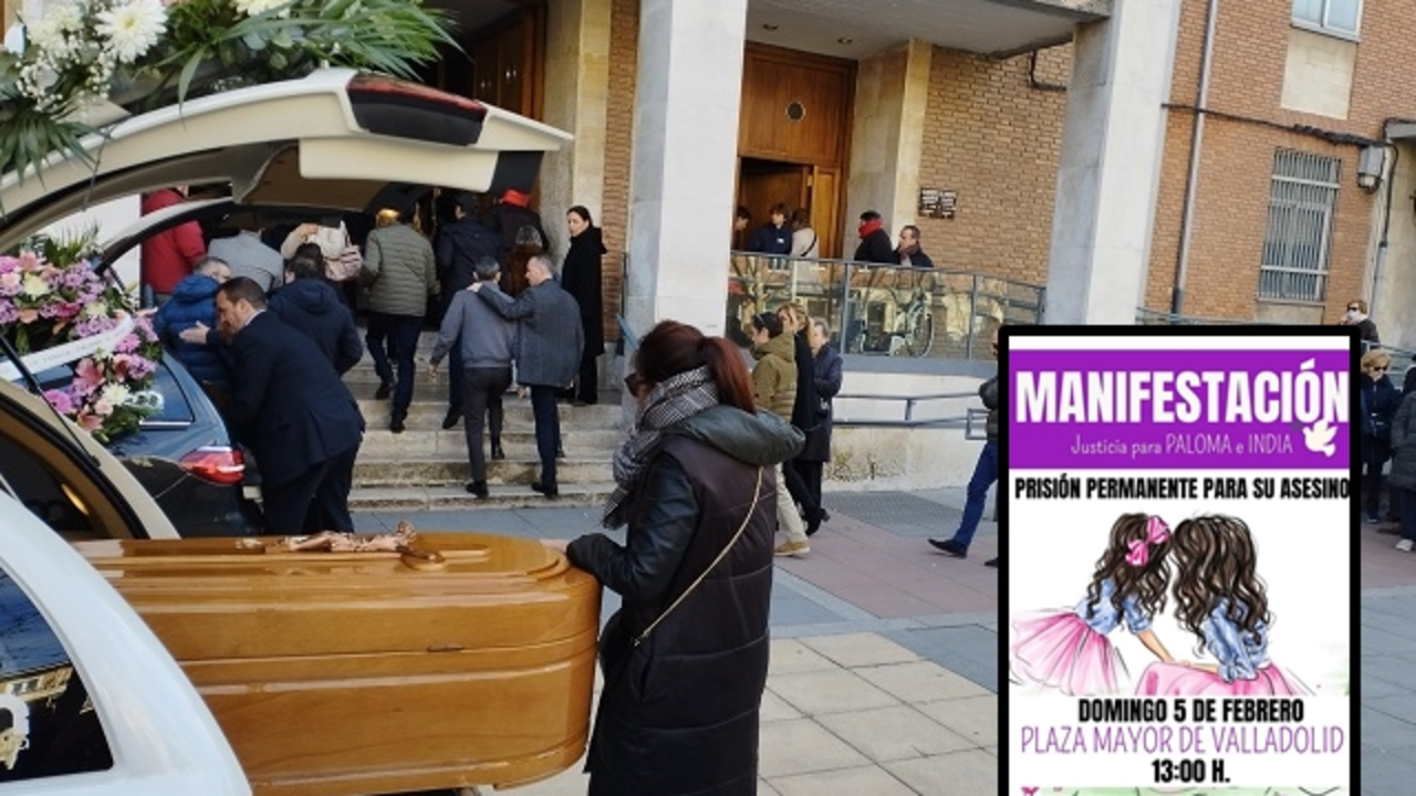 Funeral de Paloma e India en Valladolid y la imagen de la manifestaci&oacute;n | Valladolid Plural