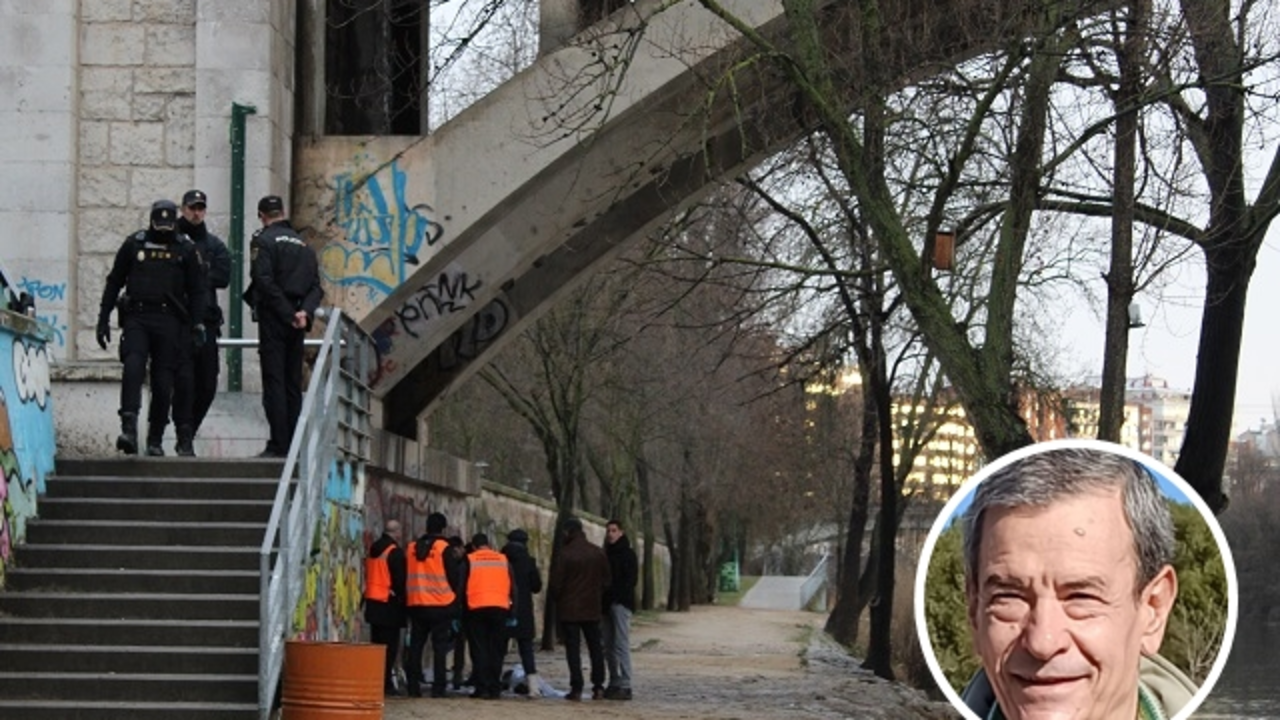 Momento de la recuperaci&oacute;n del cad&aacute;ver, en el c&iacute;rculo Carlos Mu&ntilde;oz | Valladolid Plural