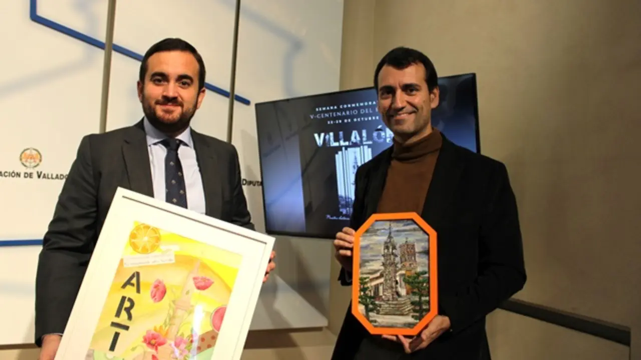 El diputado David Esteban y alcalde de Villal&oacute;n de Campos, Jos&eacute; &Aacute;ngel Alonso, presentan el 500 aniversario del Rollo | Valladolid Plural