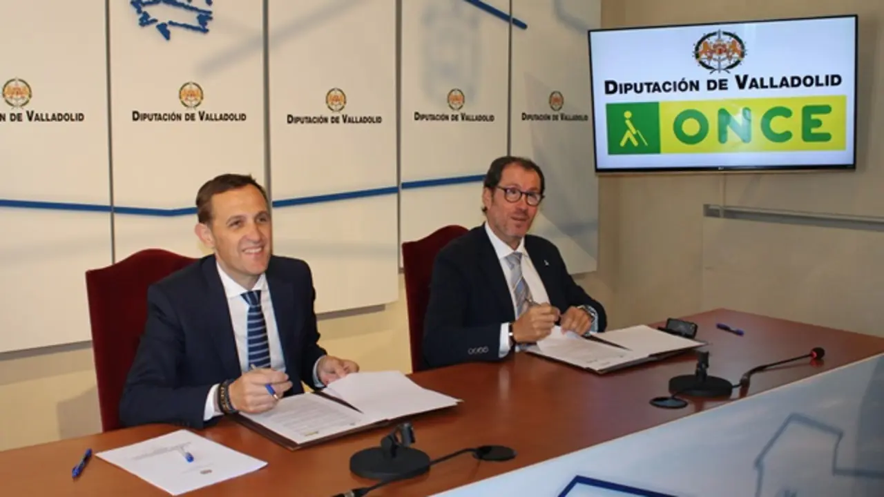 Firma del convenio entre la Diputaci&oacute;n Provincial y la ONCE | Valladolid Plural