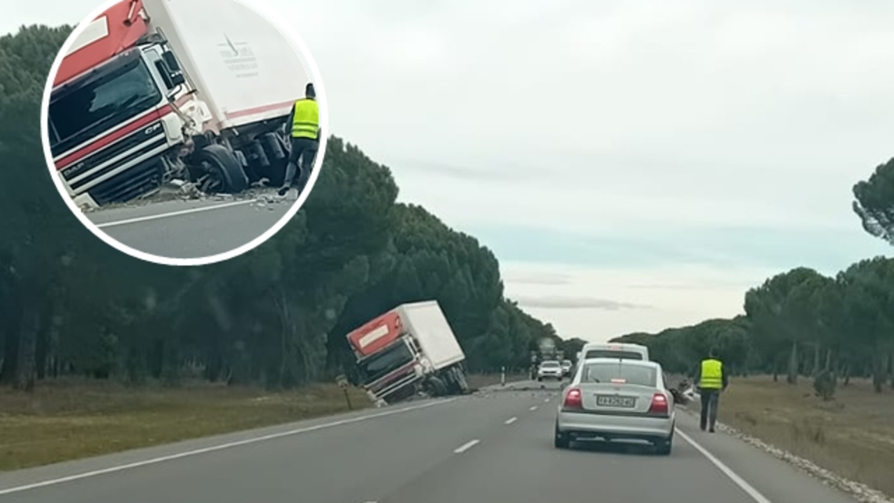 Imagen del accidente en Pedrajas | Valladolid Plural