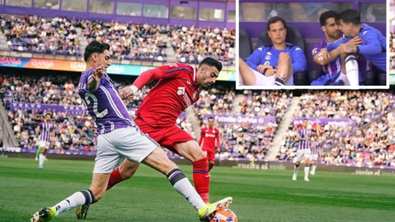 Las c&aacute;maras de DAZN captaron la tensi&oacute;n en el banquillo blanquivioleta