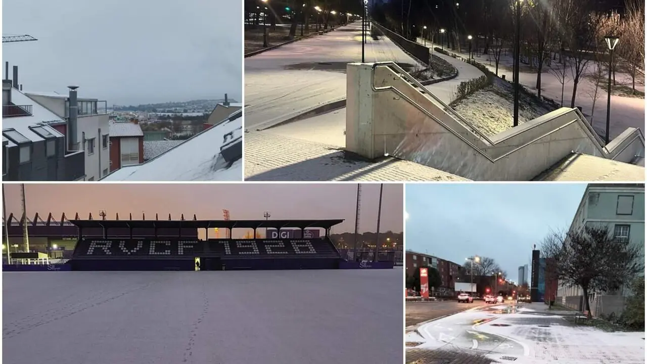 Mosaico imagenes nevada ciudad y provincia de Valladolid despedida Navidades