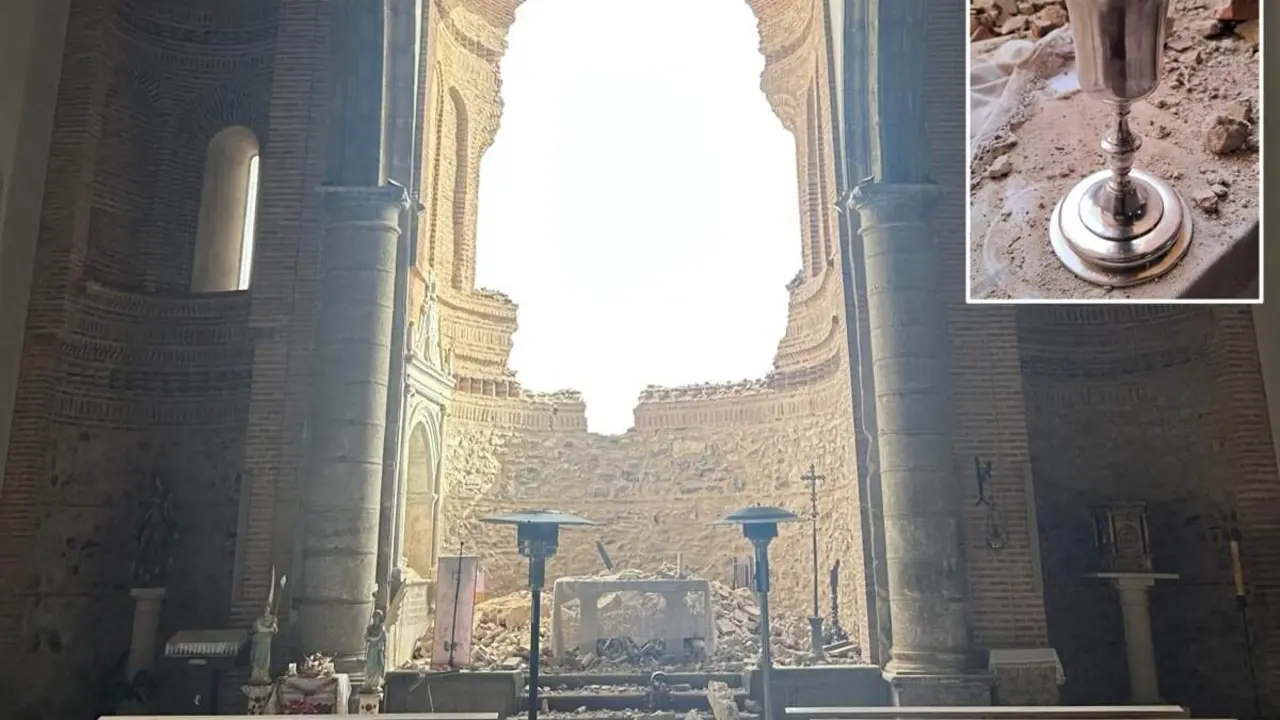 Derrumbe iglesia Muriel de Zapardiel colapso abside estado interior enseres liturgicos