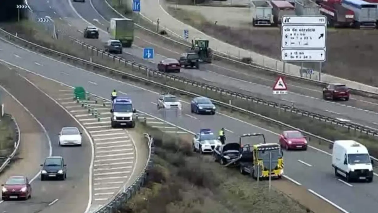 Accidente guardarrail A62 Valladolid camaras DGT