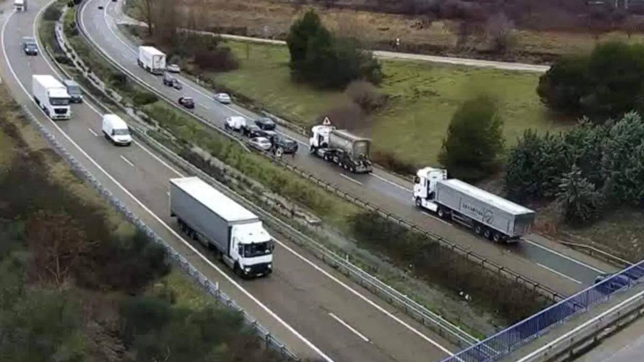 Accidente en cadena A-62 Valladolid camaras DGT