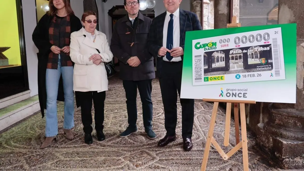 Presentacion cupon de la ONCE imagen Patio de las Tabas Ayuntamiento Valladolid