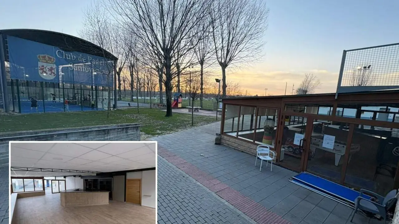 Bar instalaciones deportivas municipales anuncio Santovenia de Pisuerga