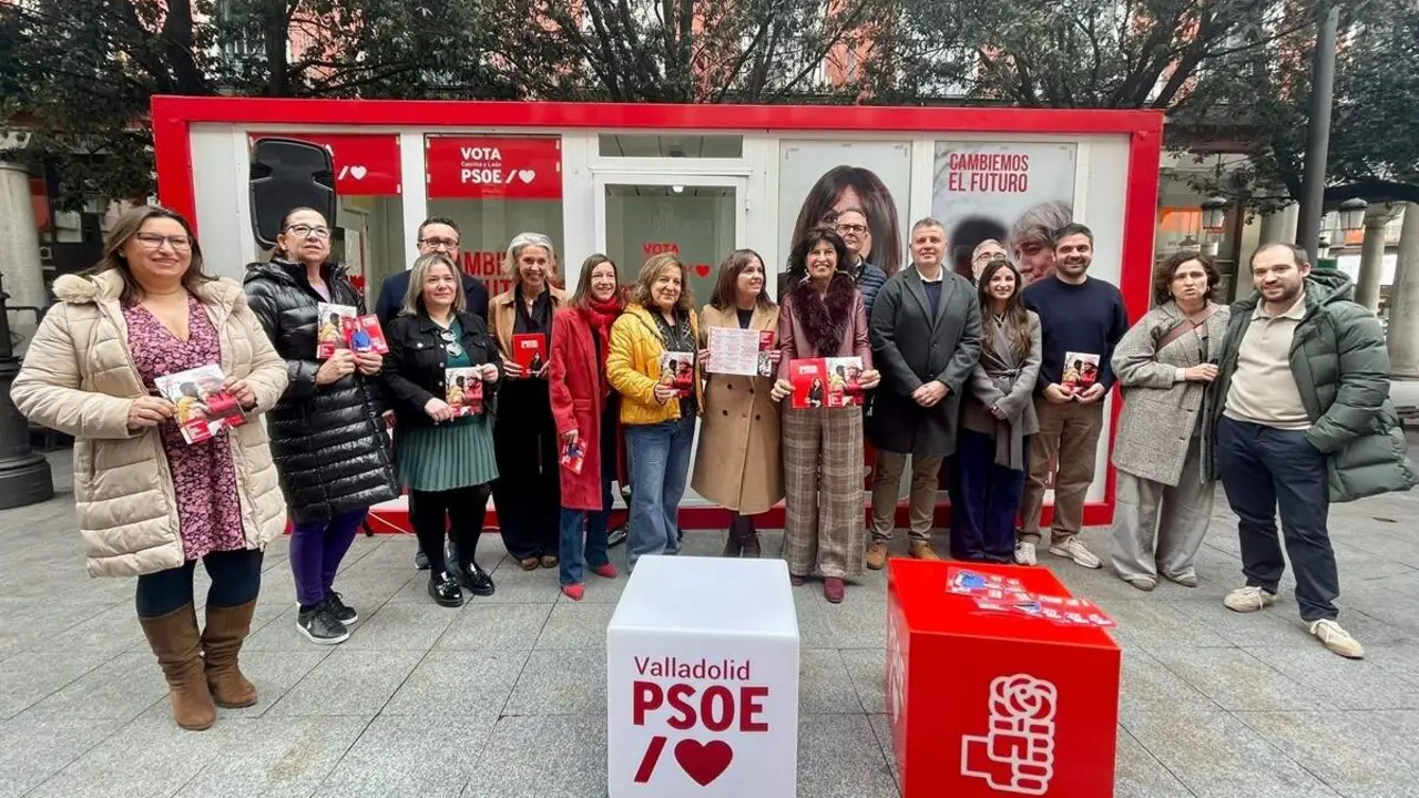 Caseta PSOE Valladolid campana electoral 15 de marzo Castilla y Leon