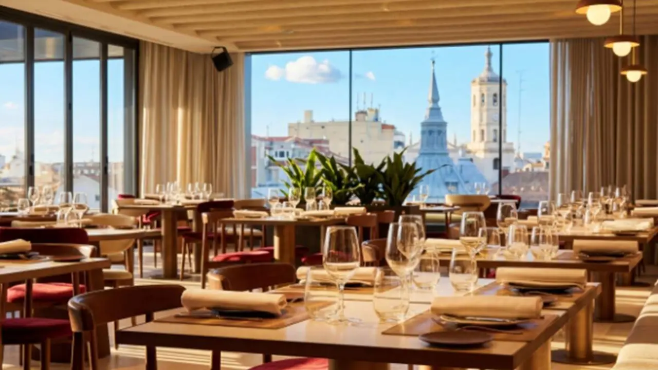 Interior asador Hotel Eurostars Valladolid 5 estrellas edificio antiguo Corte Ingles