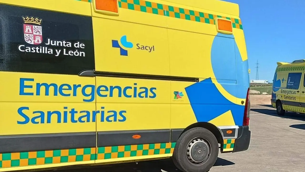 Intervencion ambulancia soporte vital basico de Sacyl 112 accidente provincia Valladolid