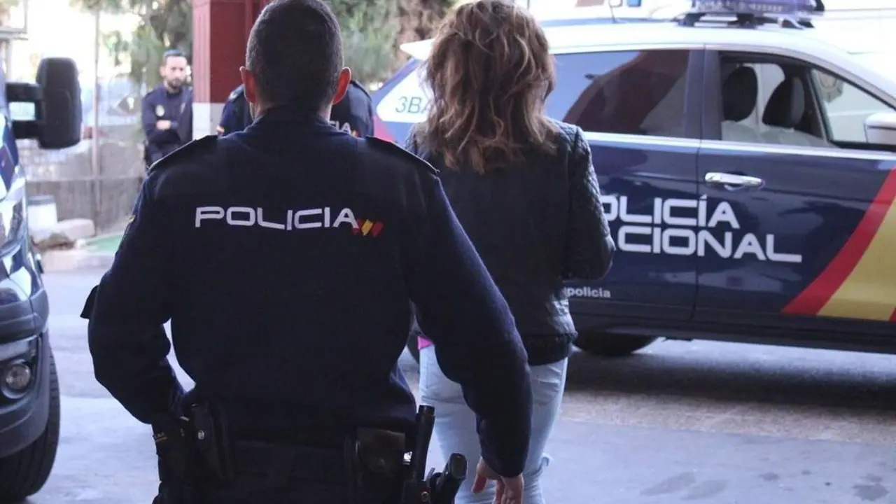 Detencion mujer robos Valladolid agentes y coche patrulla Policia Nacional