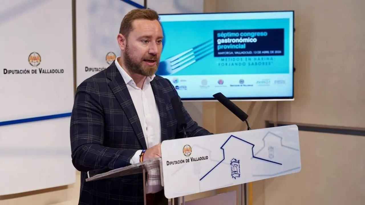 Diputado y alcalde de Mayorga David de la Viuda presentacion VII Congreso Gastronomico Provincial