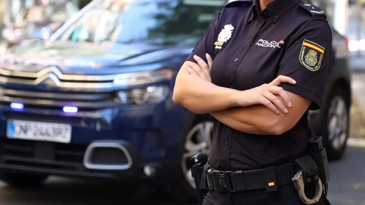 Agente mujer Policia Nacional de Valladolid detencion via publica sucesos coche patrulla