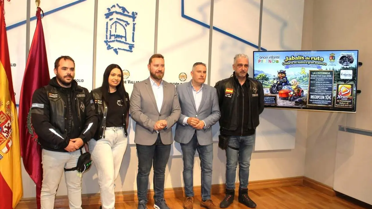 Presentacion ruta motera Jabalis cancer infantil La Cisterniga Diputacion