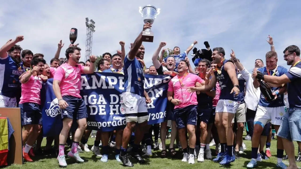 Victoria VRAC vs Burgos campeon Division Honor masculina rugby celebracion titulo Pepe Rojo